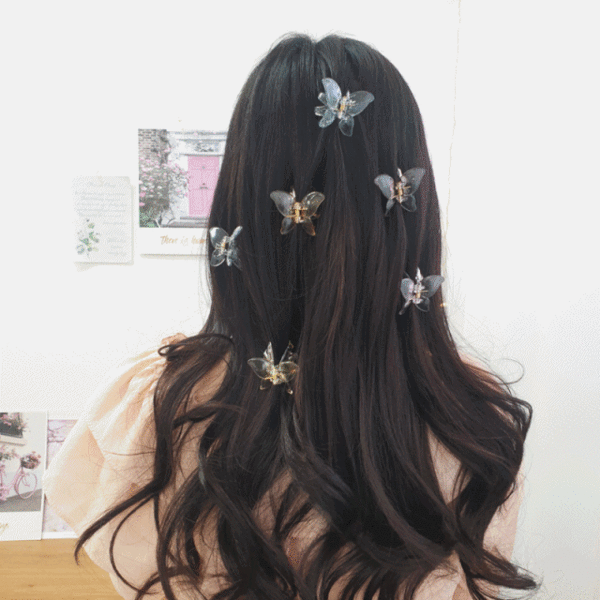 [2개5900원] 6color 미니 나비집게 봄 반묶음 헤어핀