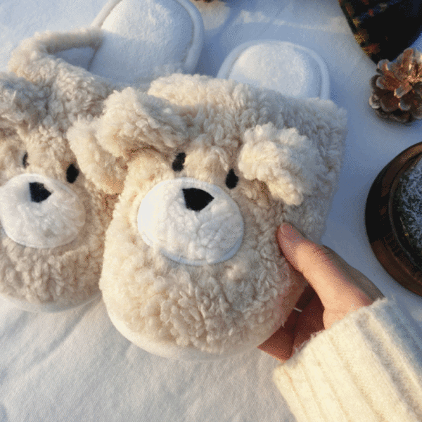 무배[겨울/홈웨어] 뽀글 곰돌이 강아지 털 동물 실내화 슬리퍼